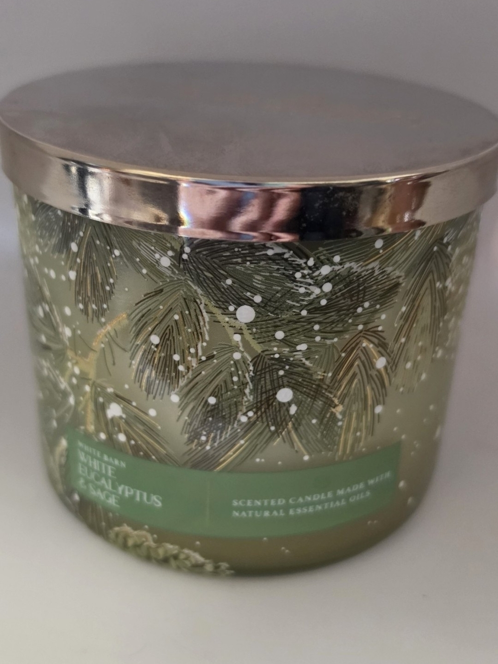 Bath & Body White Barn 3 Wick Eucaluptus & Sage Scented Candle NEW